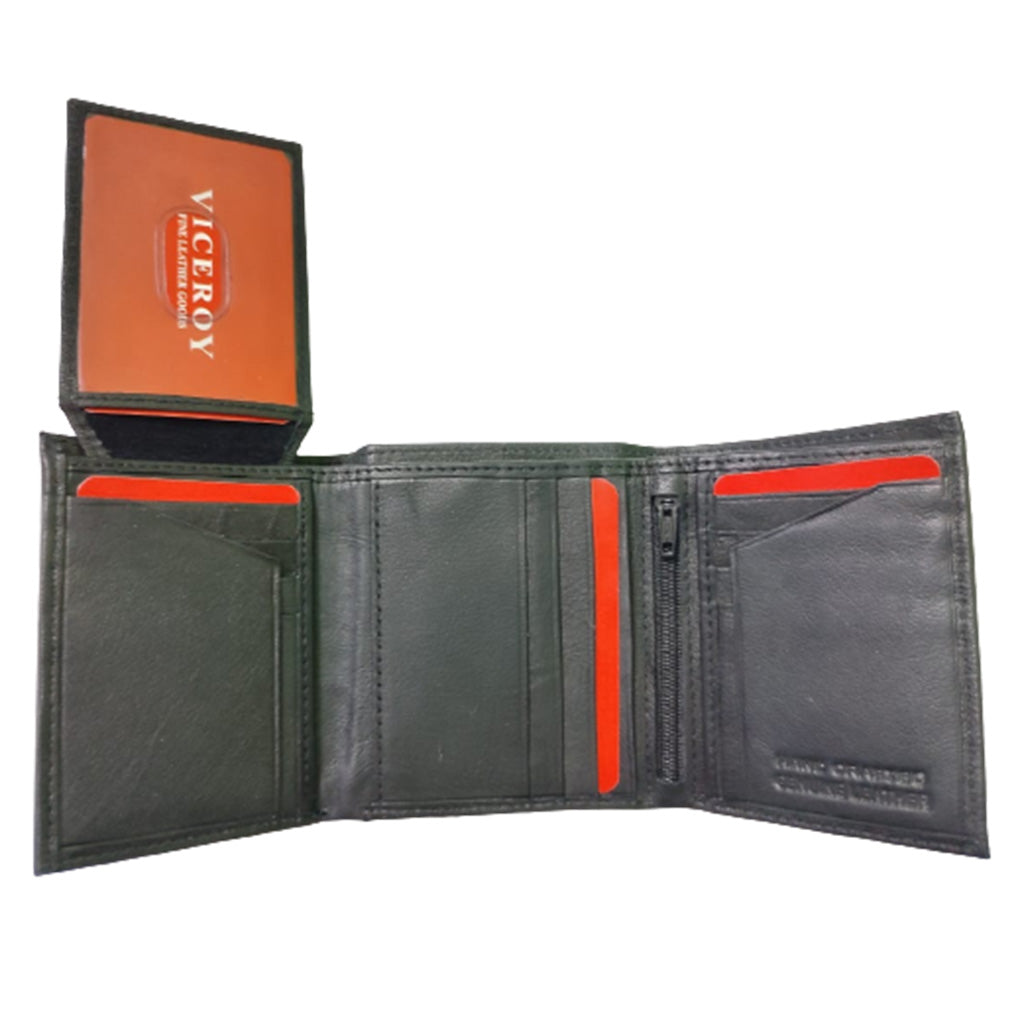 Leather Hipster Tri-Fold Wallet w/Flap - 5586