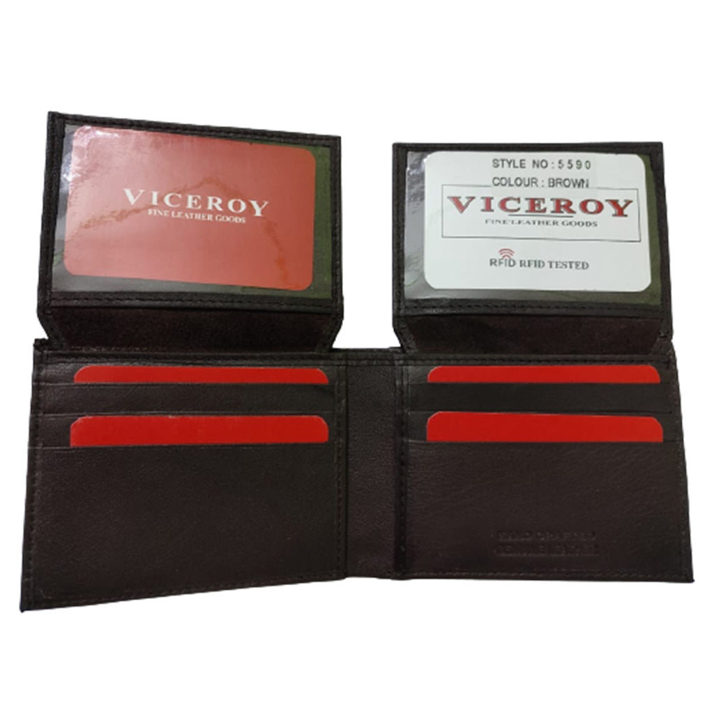 Leather Hipster Bi-Fold Wallet With ID Pockets - 5590