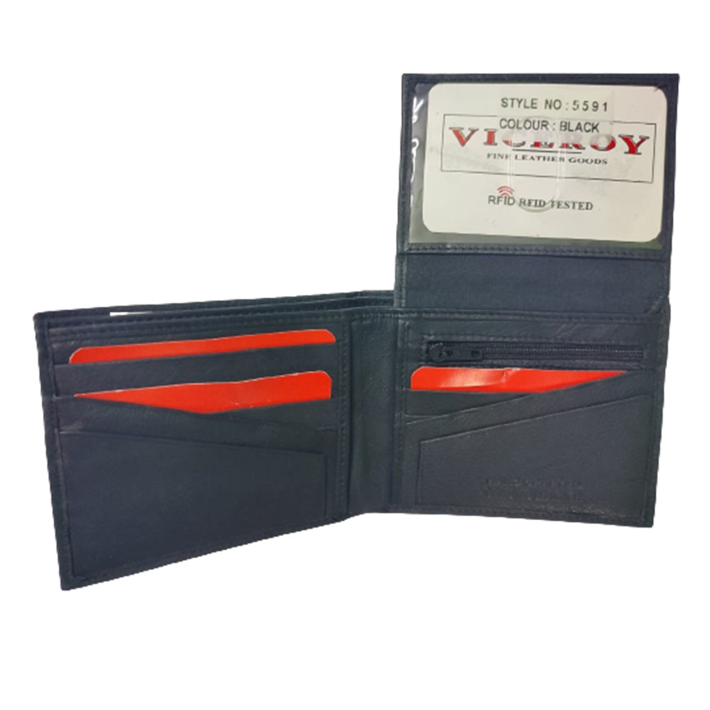 Leather Hipster Bi-Fold Wallet With ID Pocket - 5591