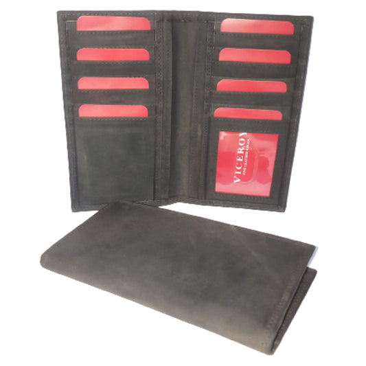 Leather Bi-Fold Long Wallet - 1011