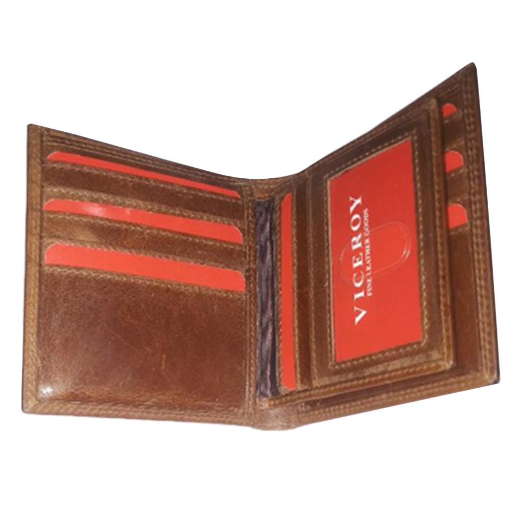 Tan Leather Hipster Bi-Fold Wallet - 1202