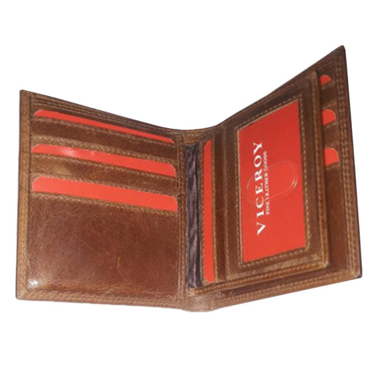 Tan Leather Hipster Bi-Fold Wallet - 1202
