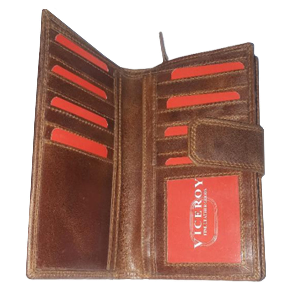 Tan Leather Long Bi-Fold Wallet - 1210