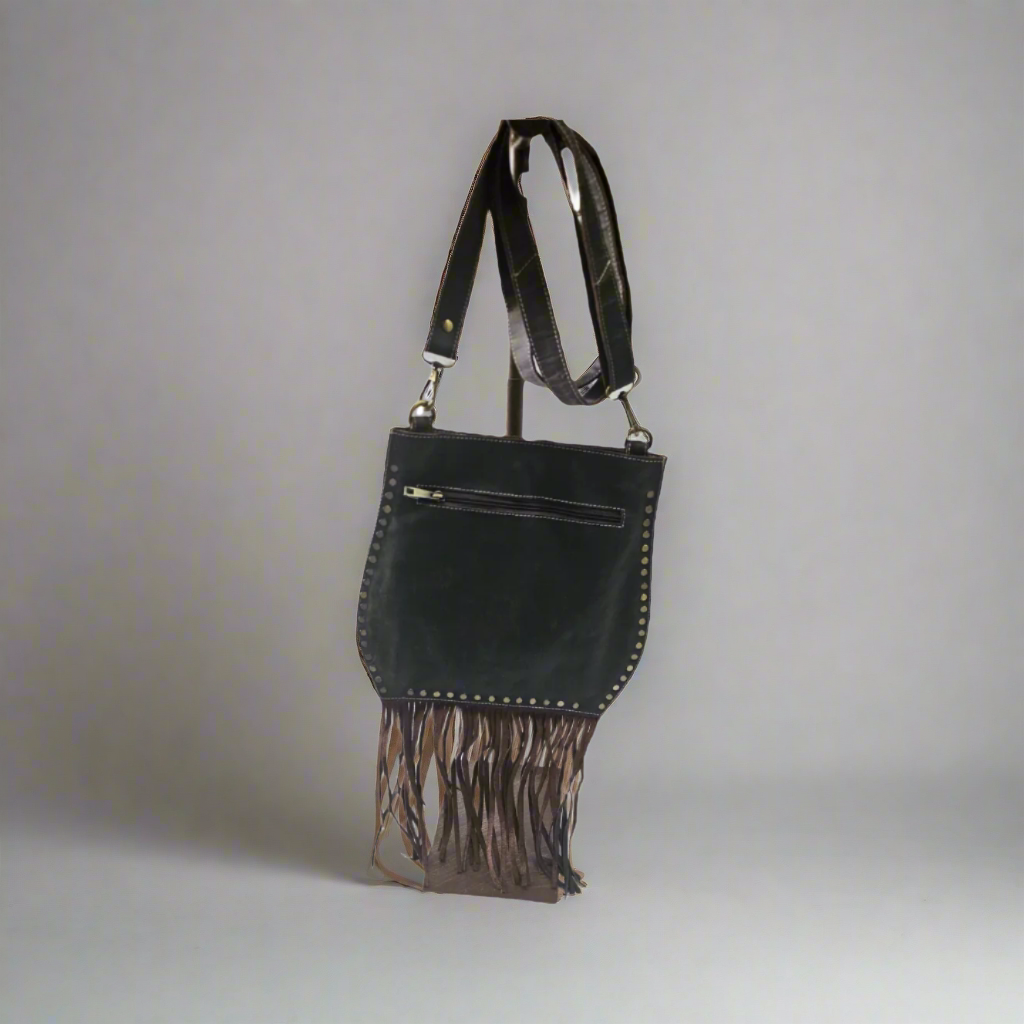 9170 Leather Bag w/ embroidered studs