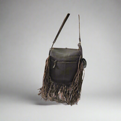 VC-01 Large leather bag with fringes