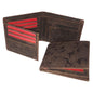 Embossed Leather Hipster Bi-Fold Wallet w/ Flap - 3014
