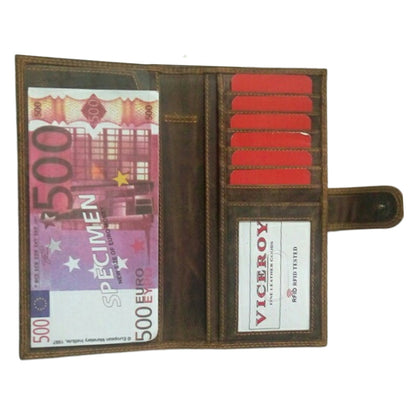 Vintage Leather Long Bi-Fold Wallet - 8275