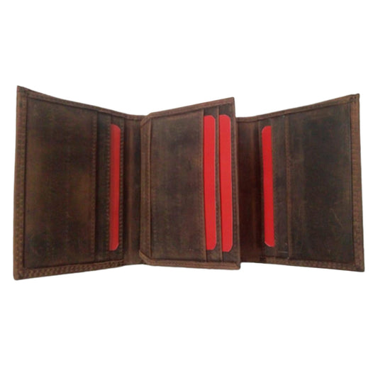 Vintage Leather Hipster Tri-Fold Wallet - 8277