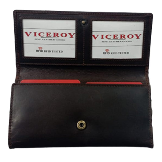 Leather Tri-Fold Long Wallet - 8336