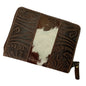 Embossed Hair-On Leather Hipster Wallet - 8345