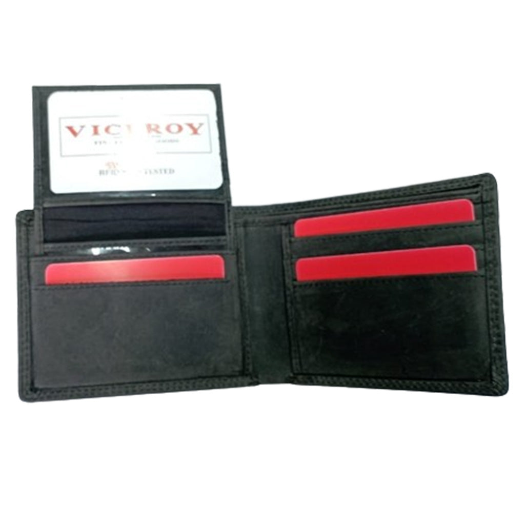 Embossed Leather Hipster Bi-Fold Wallet - 8347