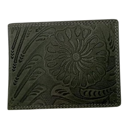 Embossed Leather Hipster Bi-Fold Wallet - 8347
