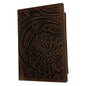 Embossed Leather Hipster Tri-Fold Wallet - 8348