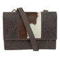 Embossed Hair-On Leather Shoulder Bag - 8349