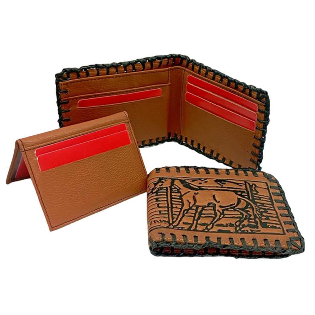 Leather Cowboy Hipster Bi-Fold Wallet - 8366