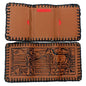 Leather Cowboy Hipster Tri-Fold Wallet - 8367