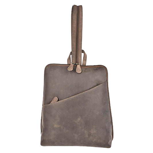 Leather Convertible Backpack - 9065
