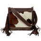 Embossed Hair-On Fringed Shoulder Bag - 9120
