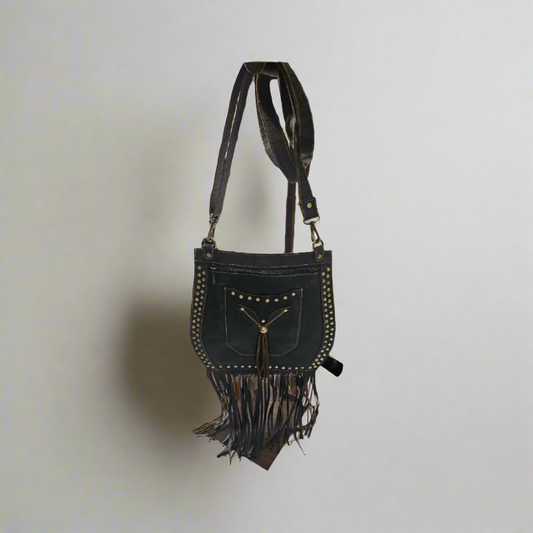 9170 Leather Bag w/ embroidered studs