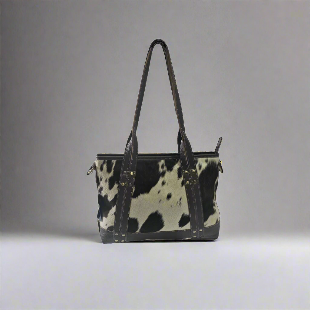 CN-02 Cowhide Canvas Handbag