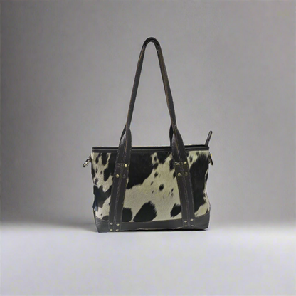 CN-02 Cowhide Canvas Handbag