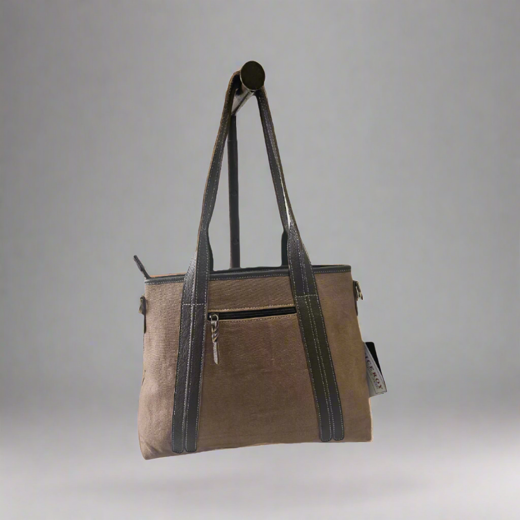 CN-02 Cowhide Canvas Handbag