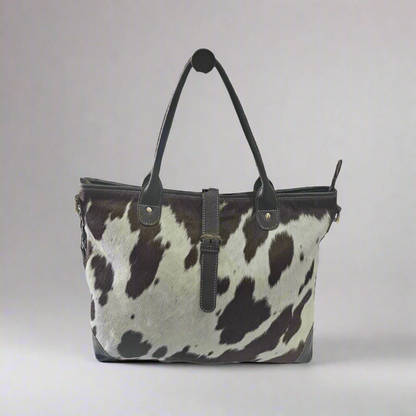CN-03 Cowhide Canvas Handbag