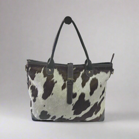 CN-03 Cowhide Canvas Handbag