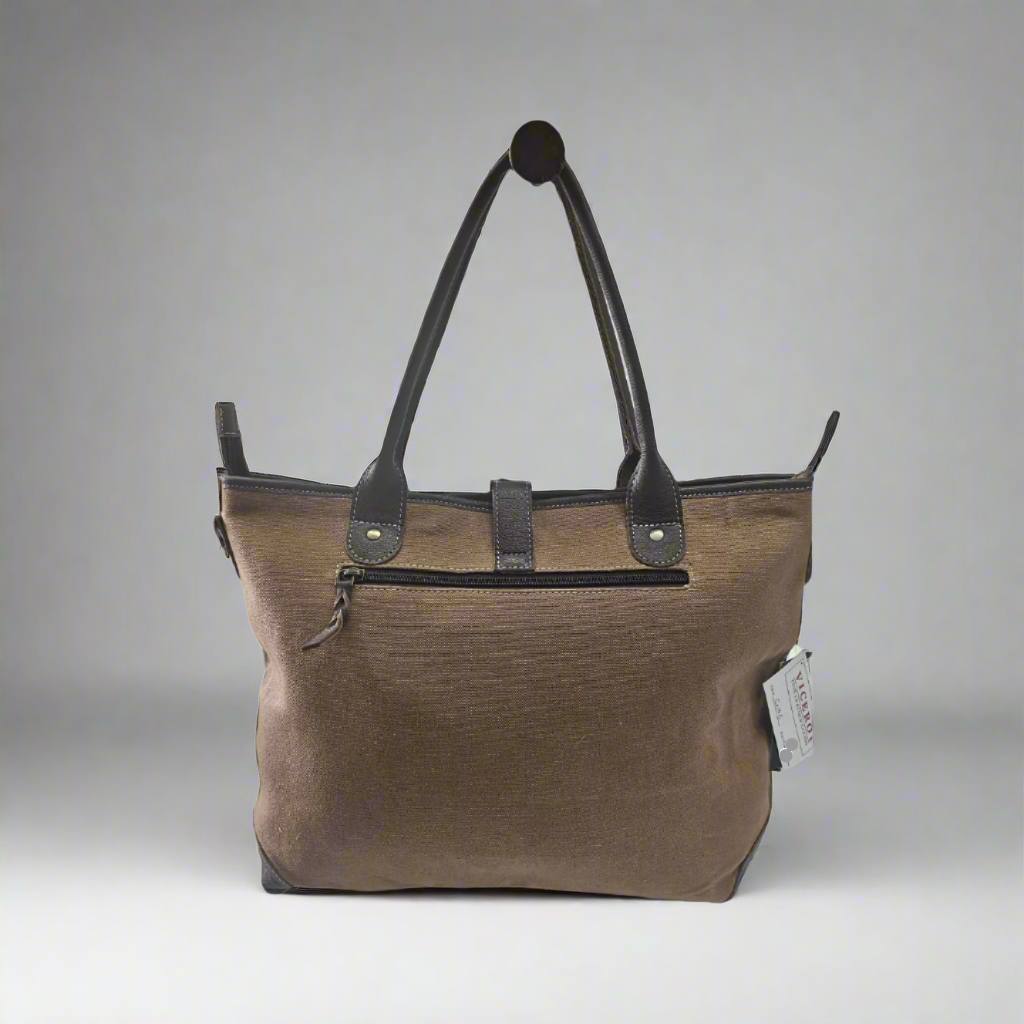 CN-03 Cowhide Canvas Handbag