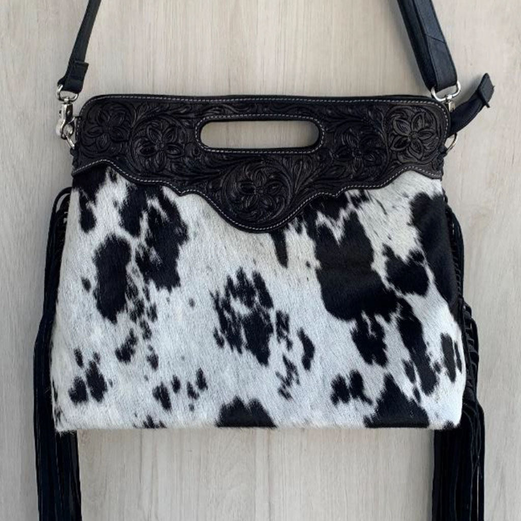 Tooled Leather Messenger Bag - TL01