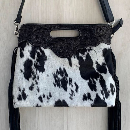 Tooled Leather Messenger Bag - TL01