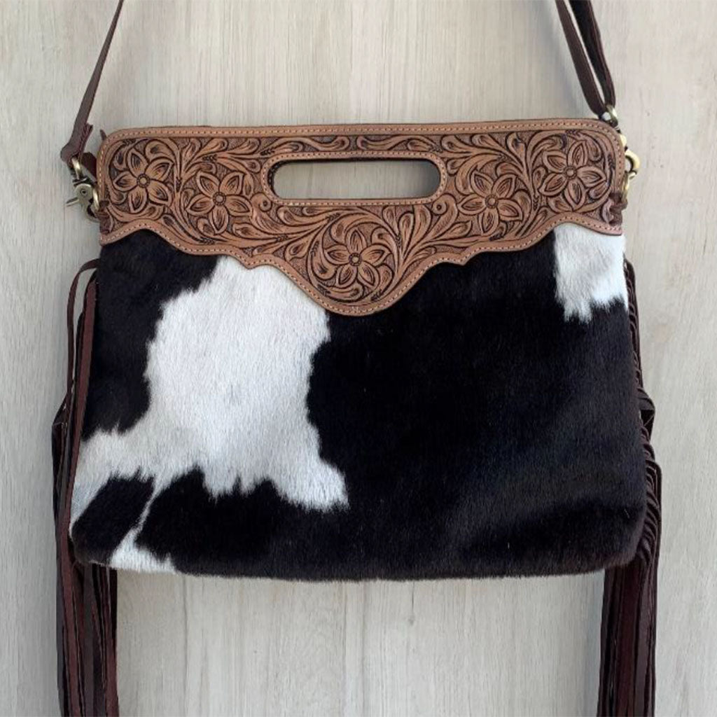 Tooled Leather Messenger Bag - TL01