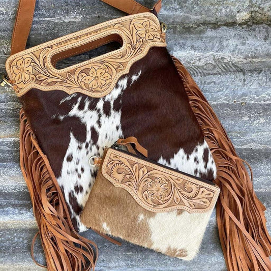 Tooled Leather Sling Bag - TL02