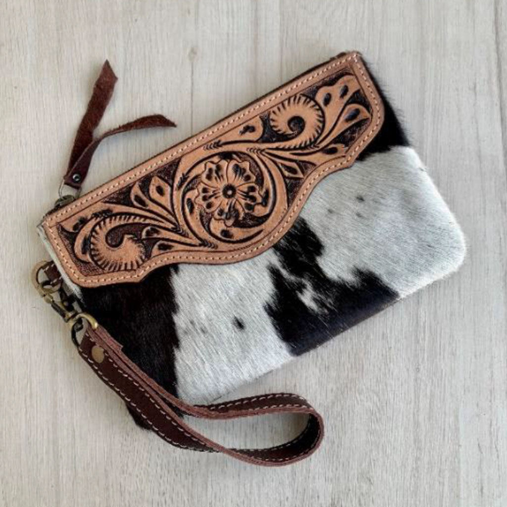 Tooled Leather Clutch Purse - TL05