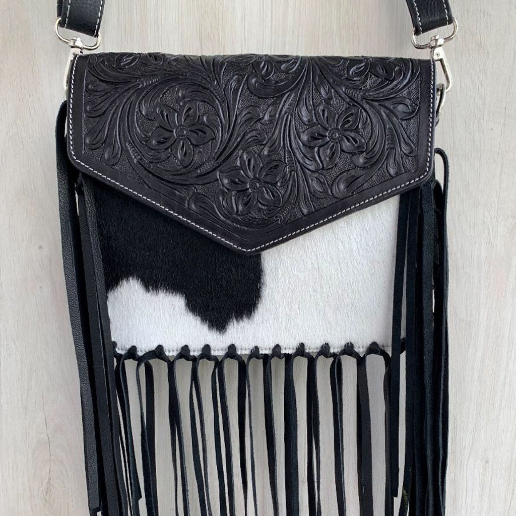 Tooled Leather Messenger Bag - TL08