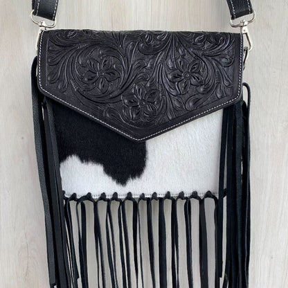 Tooled Leather Messenger Bag - TL08