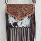 Tooled Leather Messenger Bag - TL08