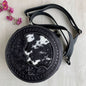 Tooled Leather Round Cross-Over Bag - TL11