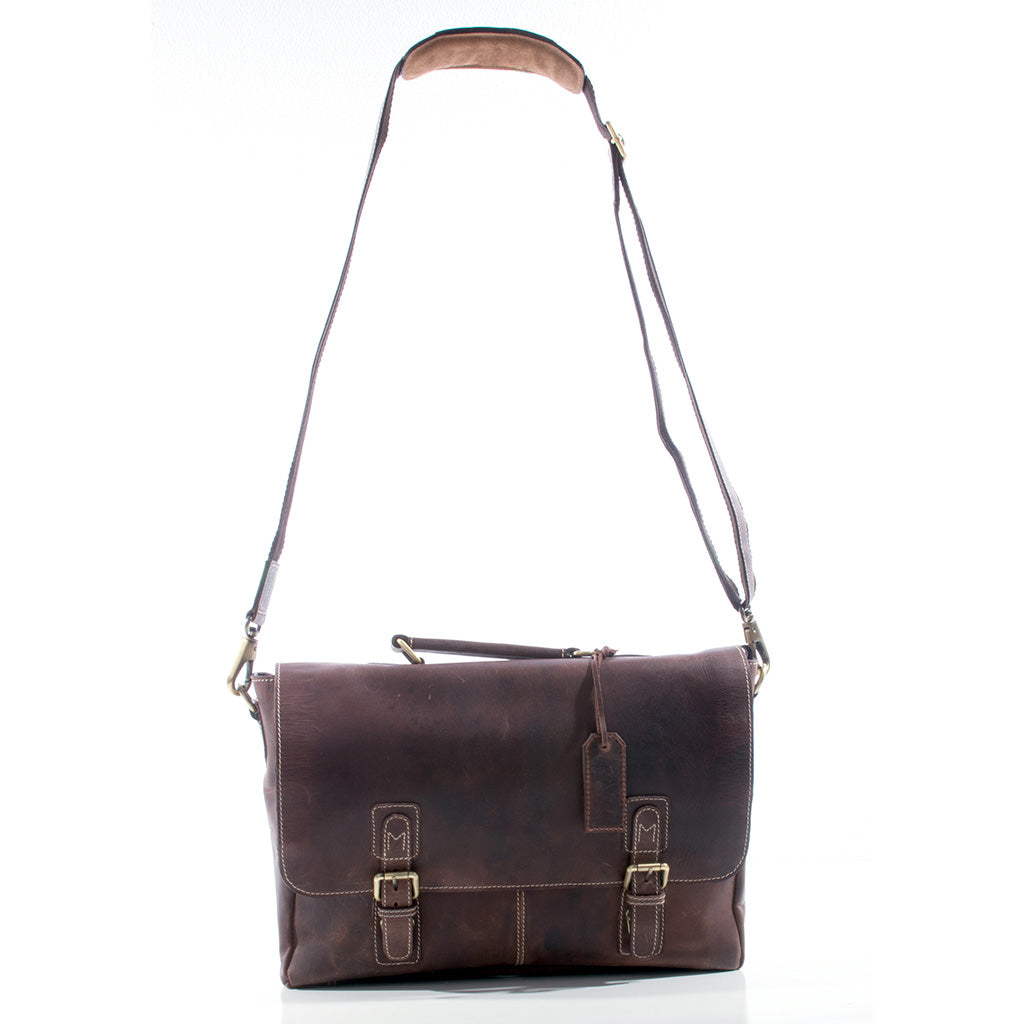 Vintage Leather Shoulder Bag Briefcase - ZP11
