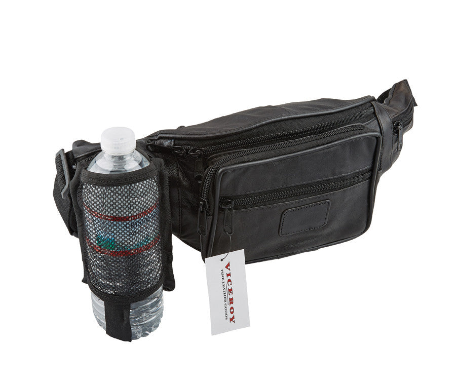 Leather Fanny Pack w/ Bottle Holder - 392