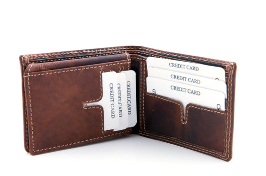 Vintage Leather Hipster Bi-Fold Wallet - 558