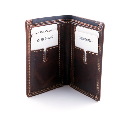 Vintage Leather Long Bi-Fold Wallet - 559
