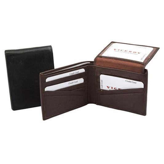 Leather Hipster Bi-Fold Wallet With ID Pocket - 5591